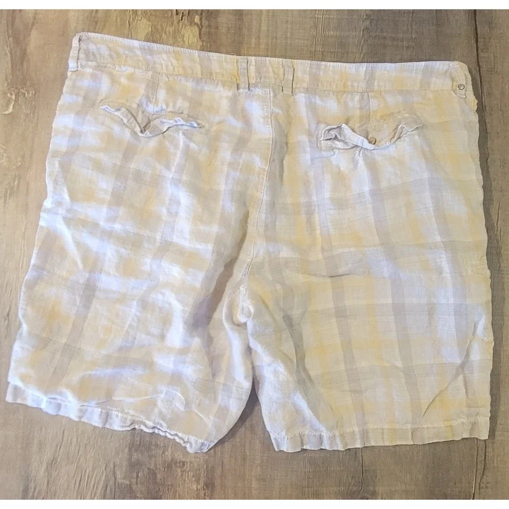 Tommy Bahama Relax Shorts Mens 42 100% Linen‎ Plaid Pro Leisure Golf